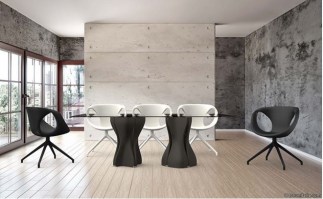 Up chair from Tonon, shown in white and black finishes